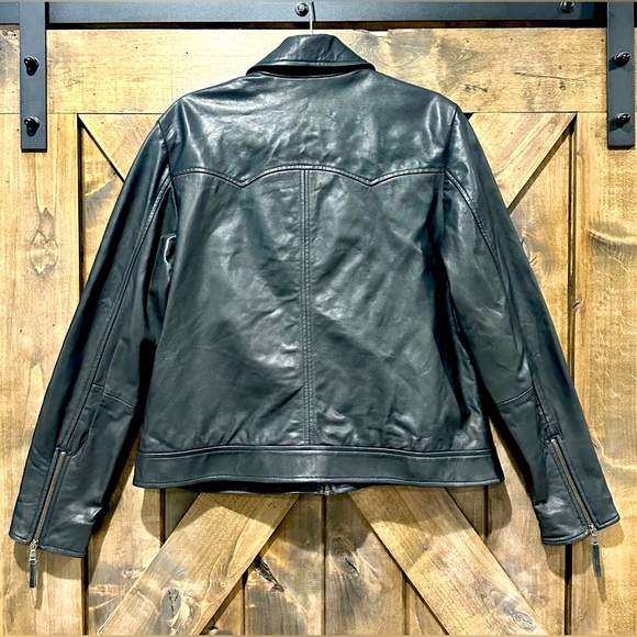 EUC Black Stetson Genuine Leather Western Yoke Jacket - Picture 2 of 14